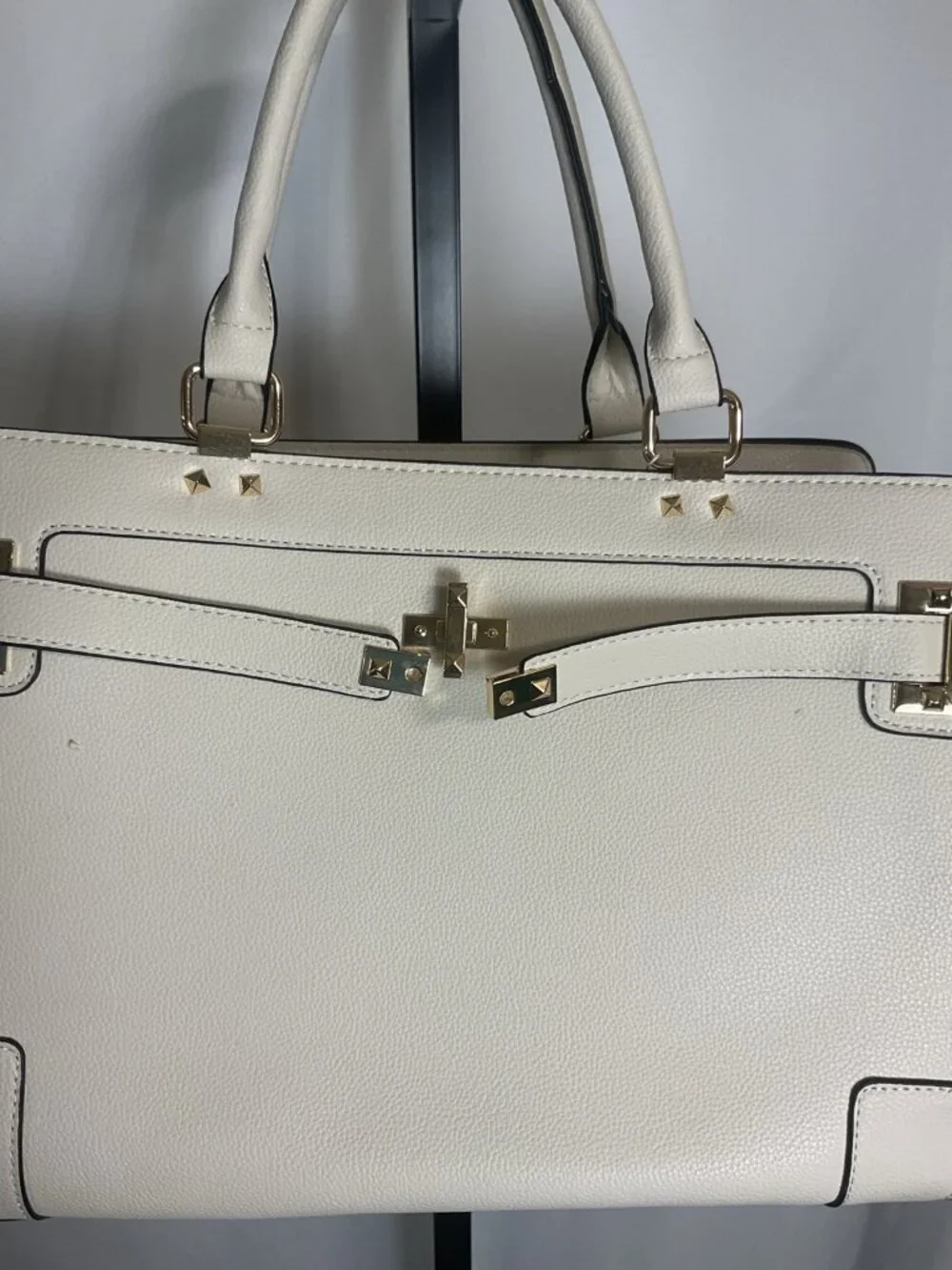 Cream Faux Leather Pet Carrier Bag - Small Dog Shoulder Tote